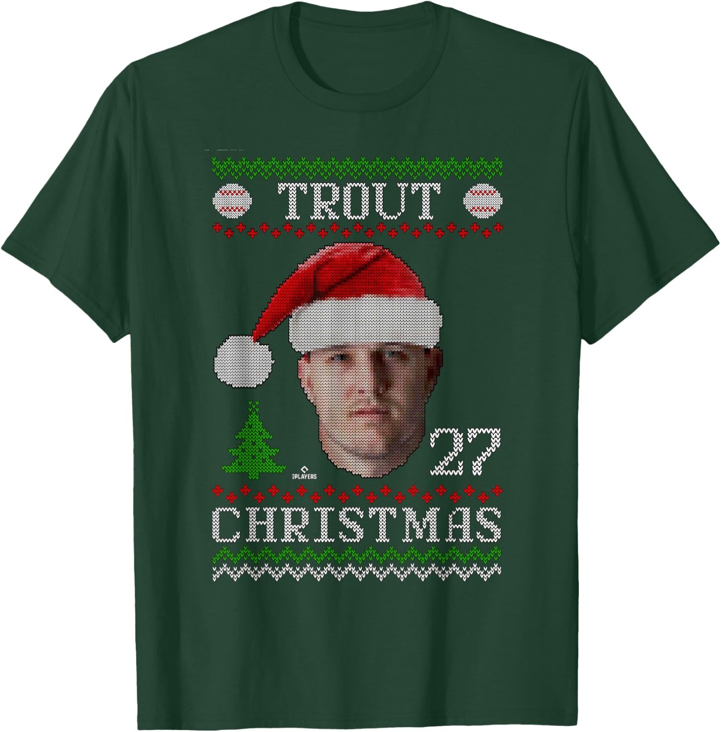 Mike Trout Los Angeles Baseball Christmas Sweater MLBPA T-Shirt - T-Shirt | Forest
