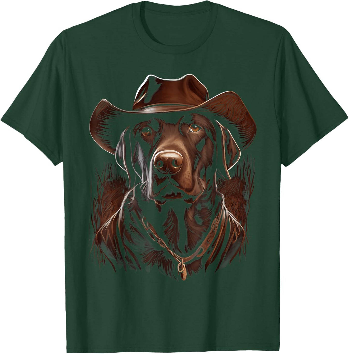 Cowboy Labrador Retriever Graphic Women Boys Girls T-Shirt - T-Shirt | Forest