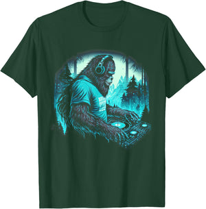 DJ Bigfoot Headphone EDM Music T-Shirt - T-Shirt | Forest