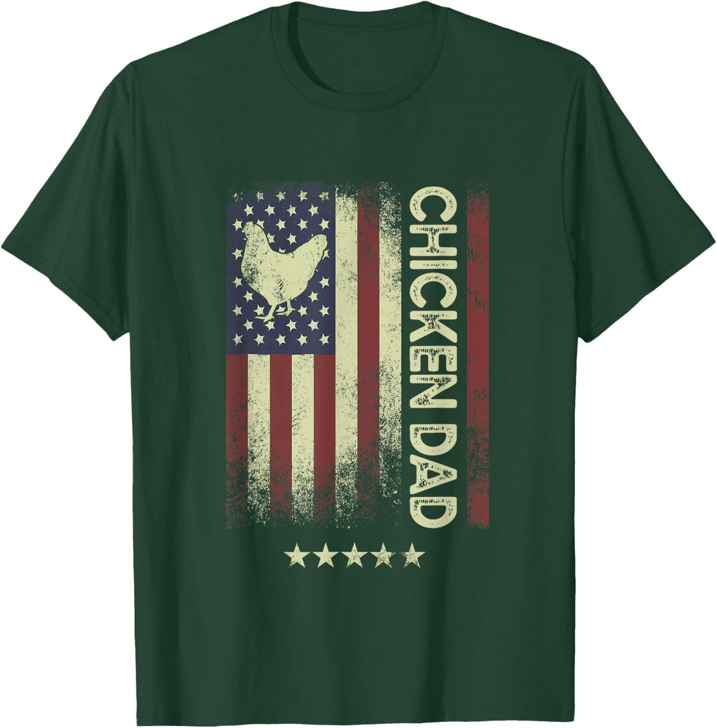 USA American Flag - Chicken Dad T-Shirt - T-Shirt | Forest