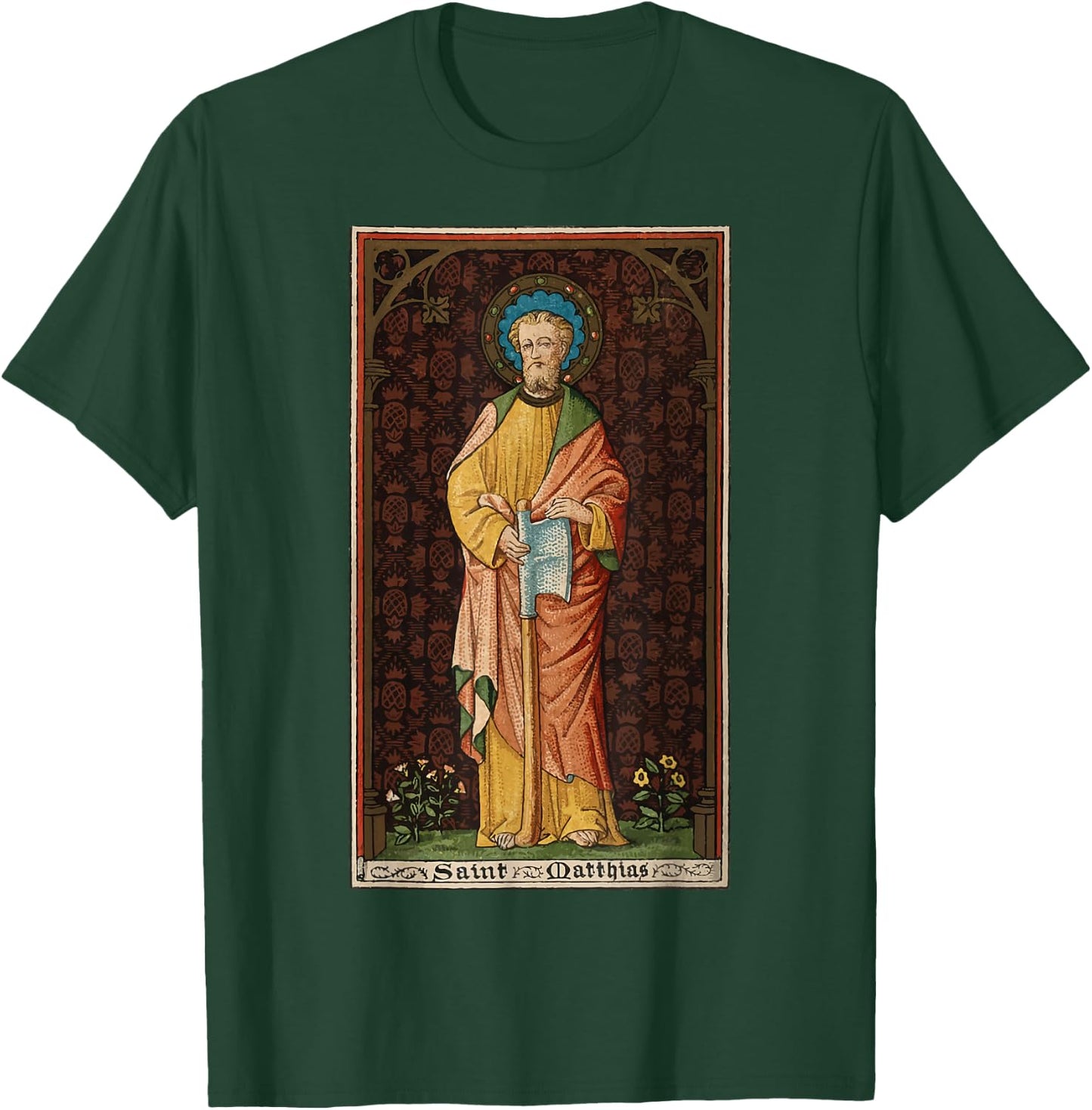 St Matthias the Apostle Axe Vintage Catholic Patron Saint T-Shirt - T-Shirt | Forest