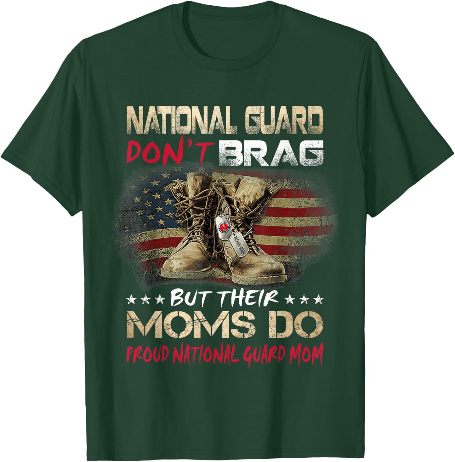 Proud National Guard Mom National Guard Graduation Mom T-Shirt - T-Shirt | Forest