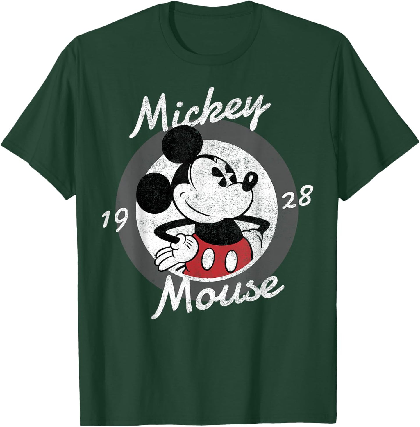 Disney Mickey Mouse Cursive Text Circle Logo T-Shirt - T-Shirt | Forest