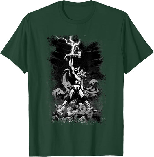 Marvel Comics Retro Classic Thor God Thunder Victory Poster T-Shirt - T-Shirt | Forest