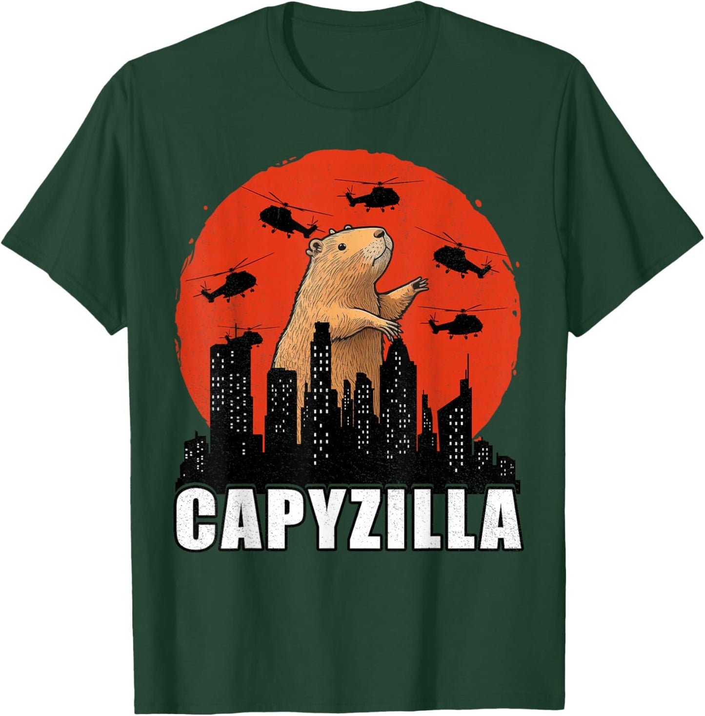 Capybara Shirt Funny Capybara Rodent Capyzilla Funny T-Shirt - T-Shirt | Forest