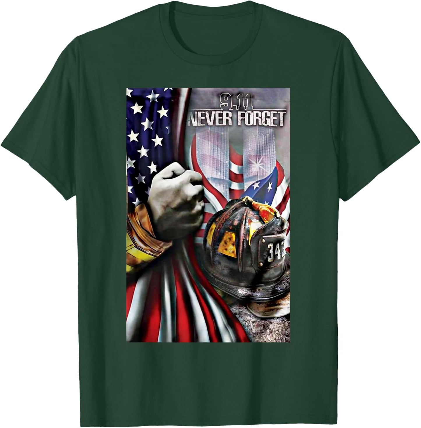 Remember 9-11 American Patriotic 20th Anniversary T-Shirt - T-Shirt | Forest