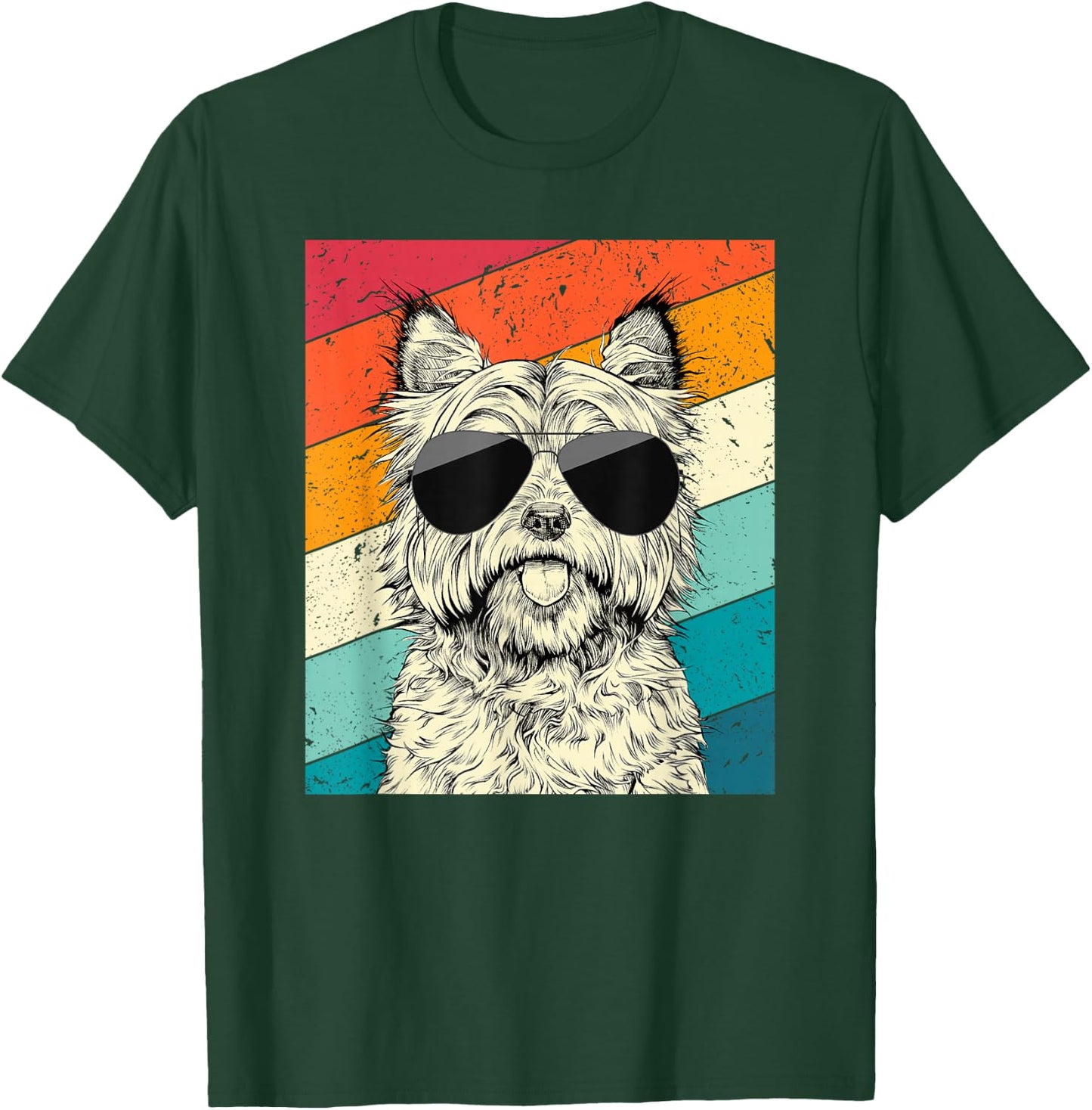 Retro Vintage Cairn Terrier with Sunglasses Dog Lovers T-Shirt - T-Shirt | Forest
