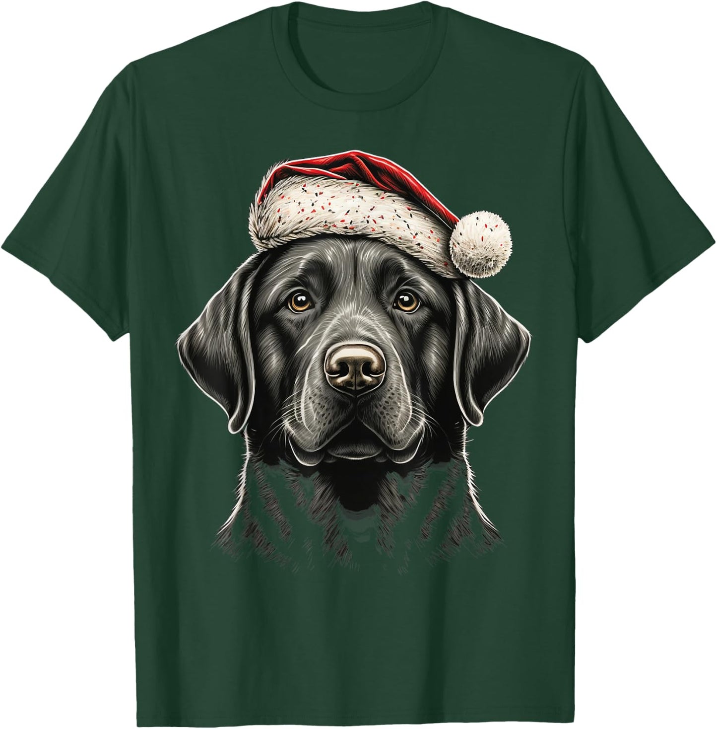 Xmas Labrador Santa on Christmas Labrador Retriever T-Shirt - T-Shirt | Forest