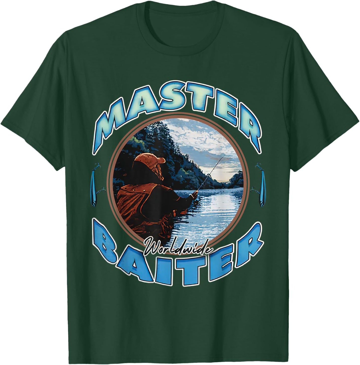 Master Baiter Worldwide Fishing Enthusiast T-Shirt - T-Shirt | Forest