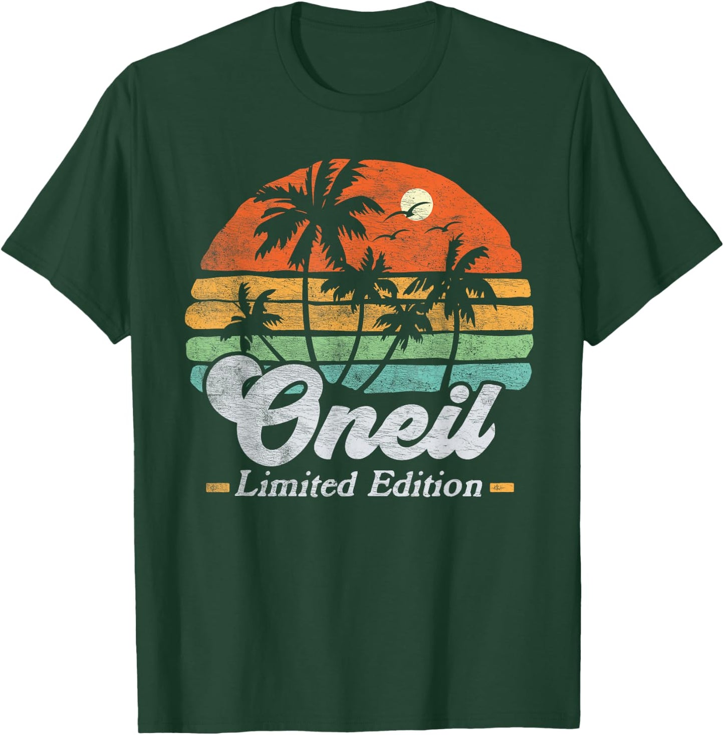 Oneil Surname Funny Retro 90s Birthday Beach Family Vacation T-Shirt - T-Shirt | Forest