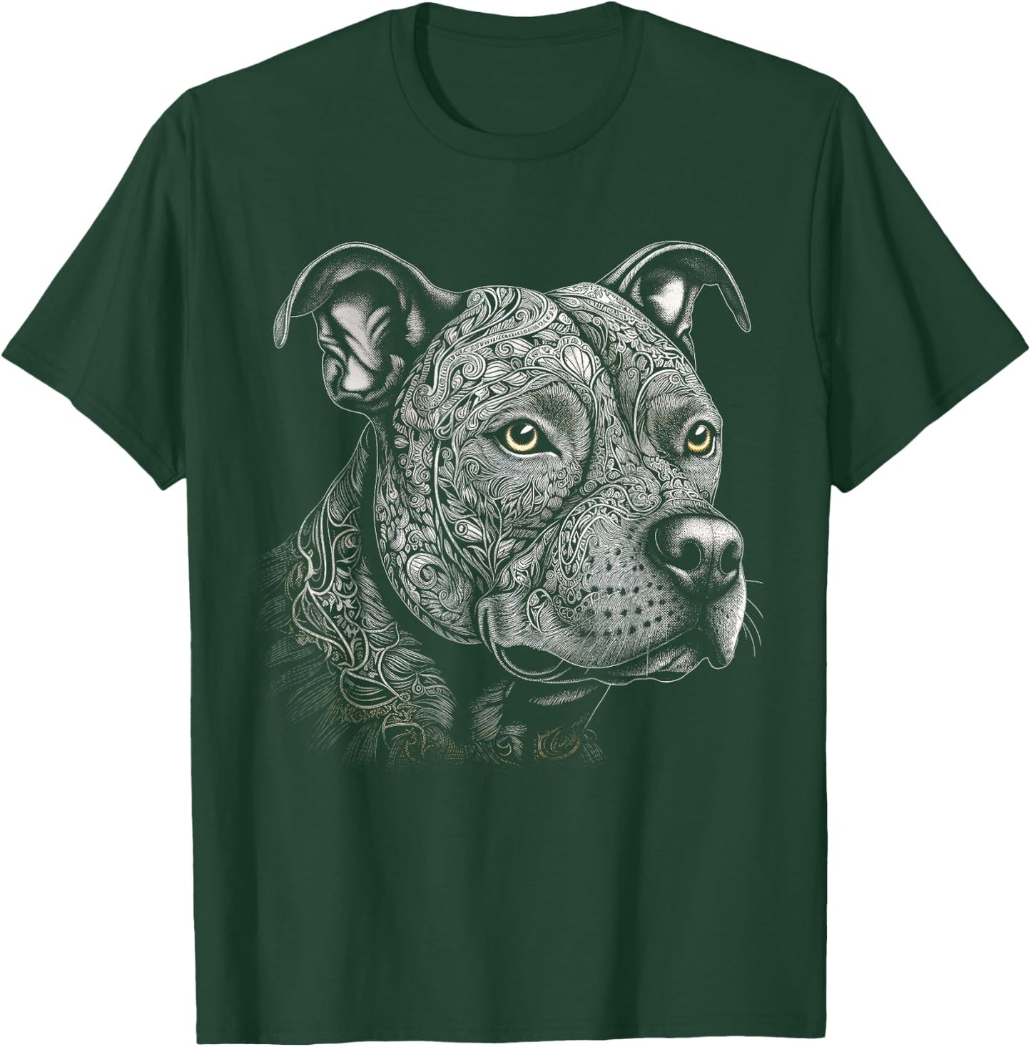 Pit Bull Mom Dog Lover Mandala Artistic Pitbull Owner Women T-Shirt - T-Shirt | Forest