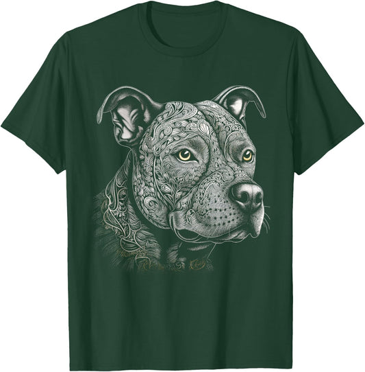 Pit Bull Mom Dog Lover Mandala Artistic Pitbull Owner Women T-Shirt - T-Shirt | Forest