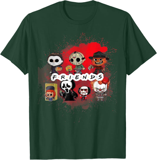 Spooky Season Horror Villain Friends Fall Fun T-Shirt - T-Shirt | Forest