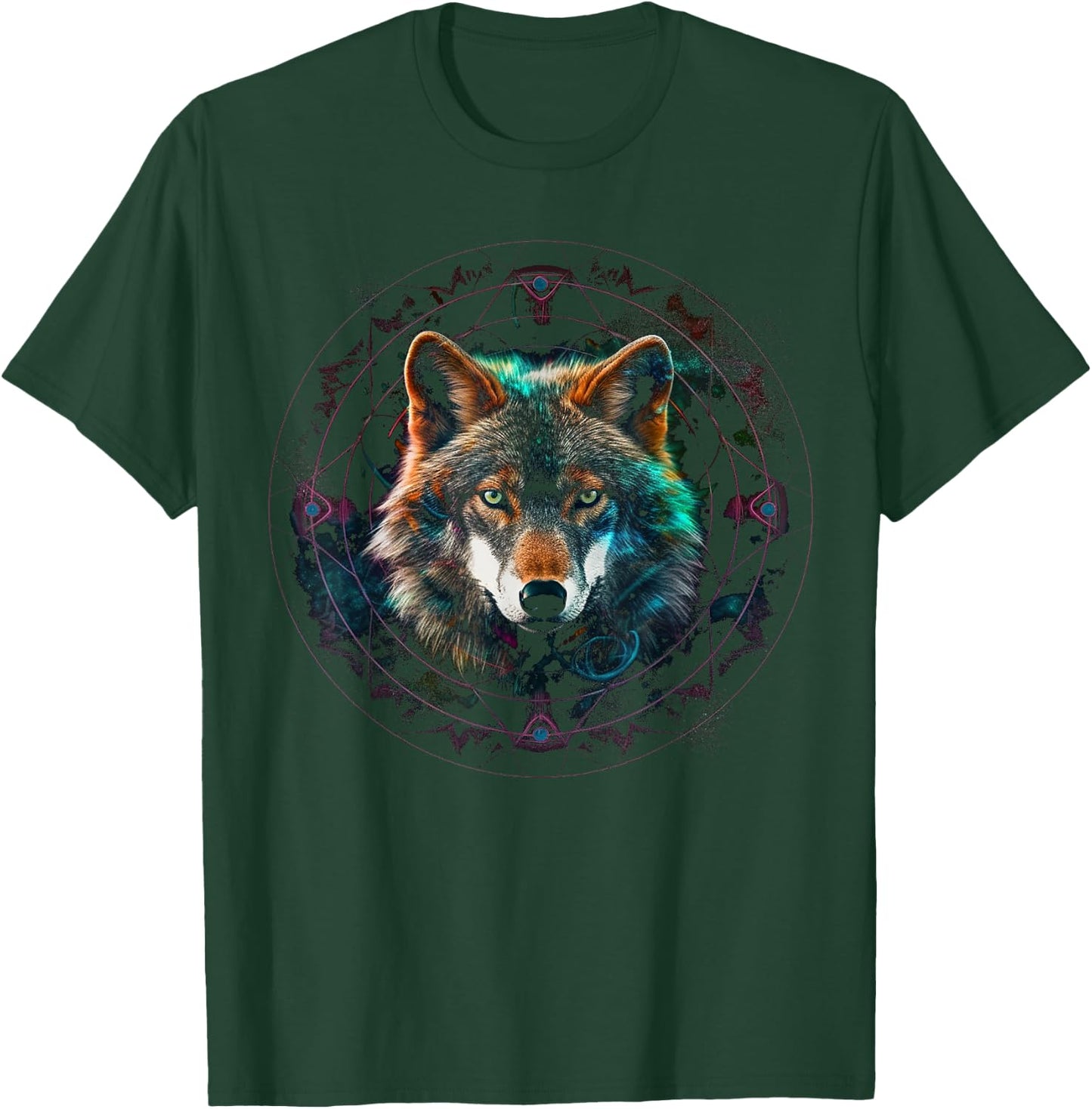 Wolf Lover Artwork | Mandala Animal Motif Wolf T-Shirt - T-Shirt | Forest