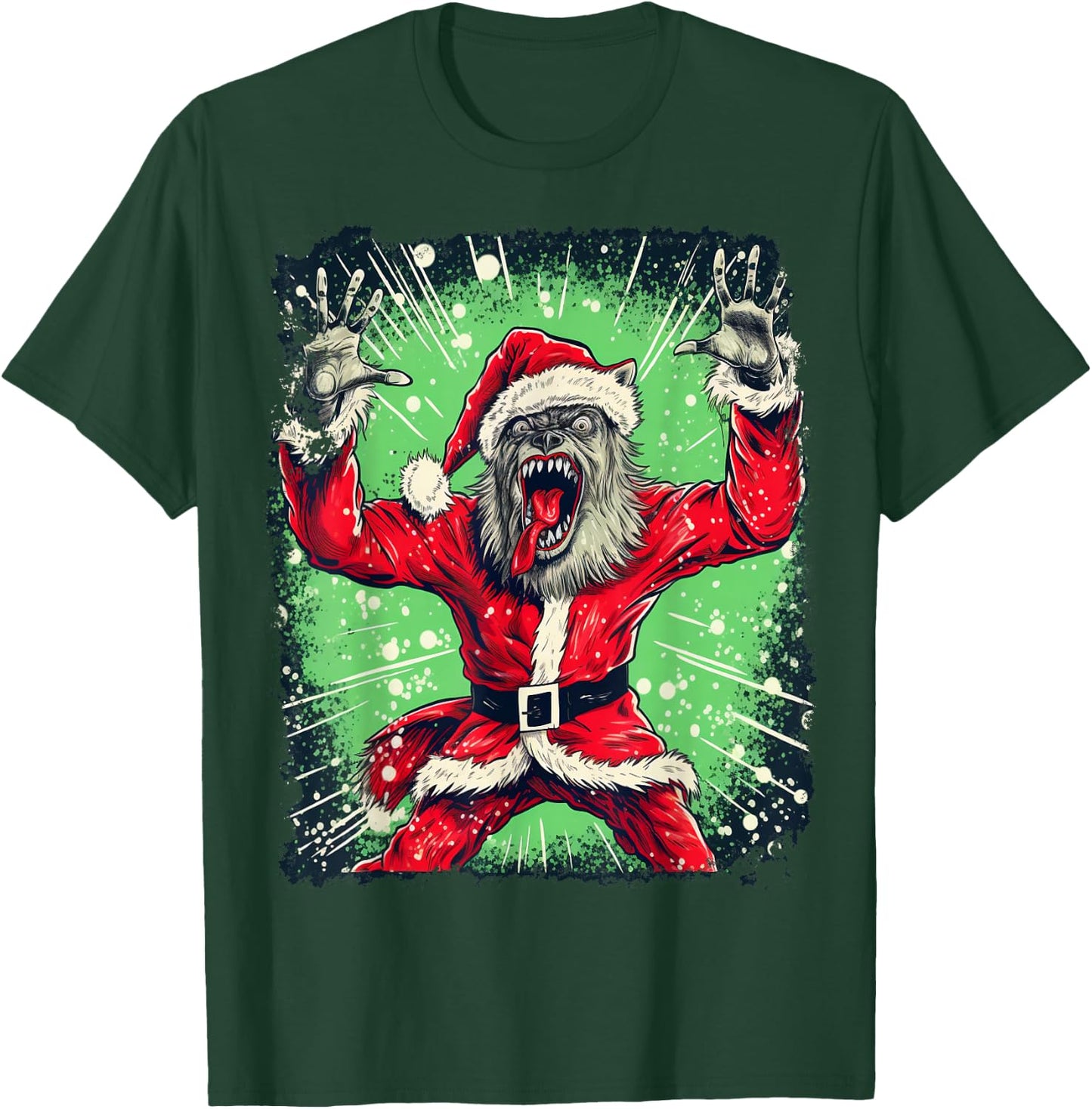 Werewolf Scary Christmas T-Shirt - T-Shirt | Forest