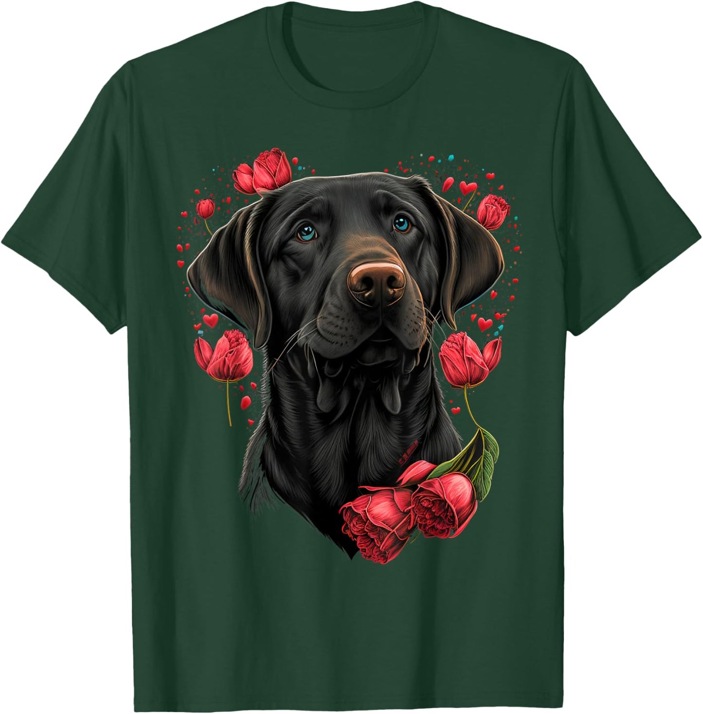Two Labradors Valentines Day Love Couple Labrador Retriever T-Shirt - T-Shirt | Forest