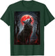 Wolf in a forest howling at the Moon Fantasy Art Wildlife T-Shirt - T-Shirt | Forest