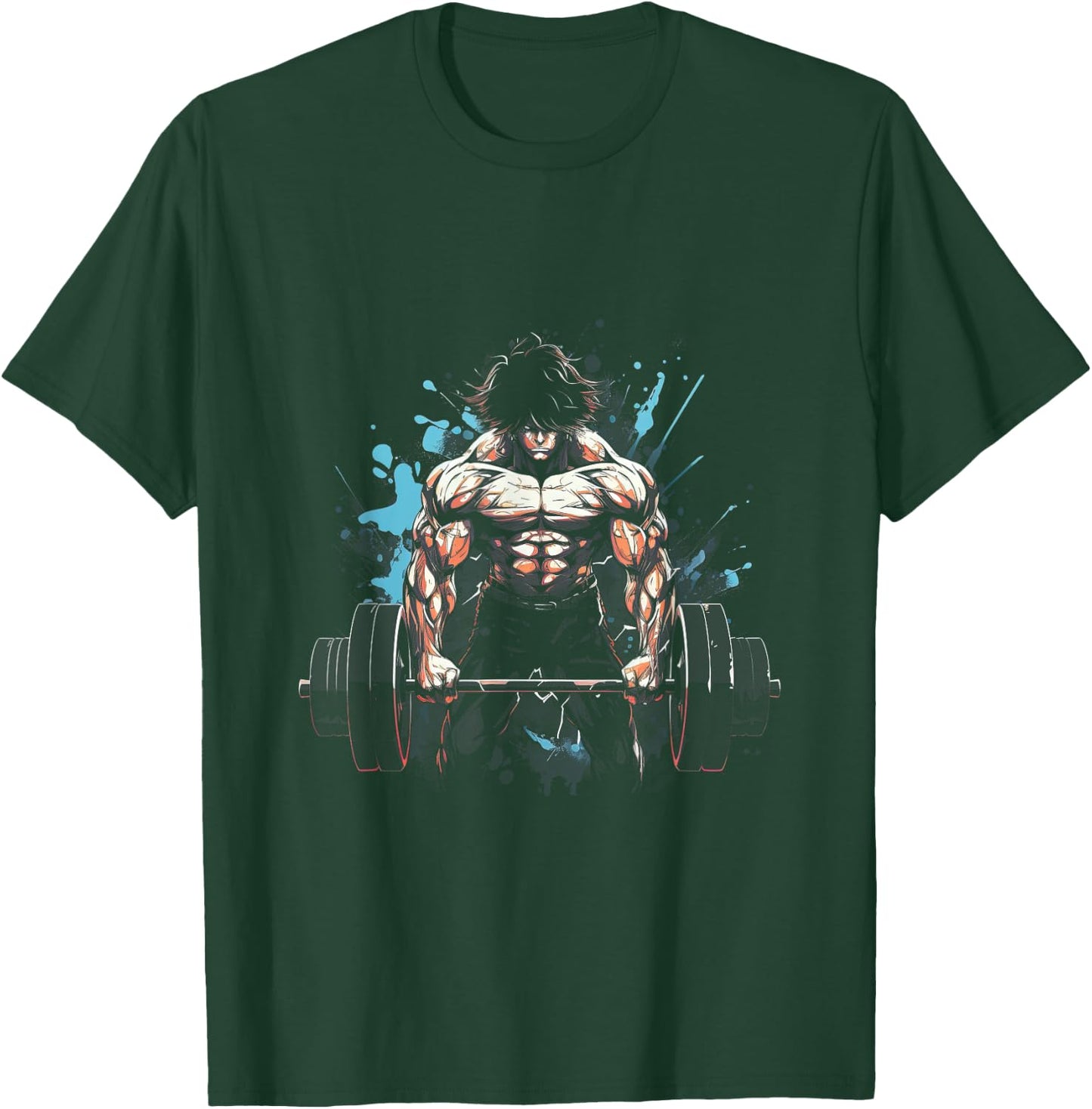 Anime Young Deadlift Fitness Motivation Strenght T-Shirt - T-Shirt | Forest