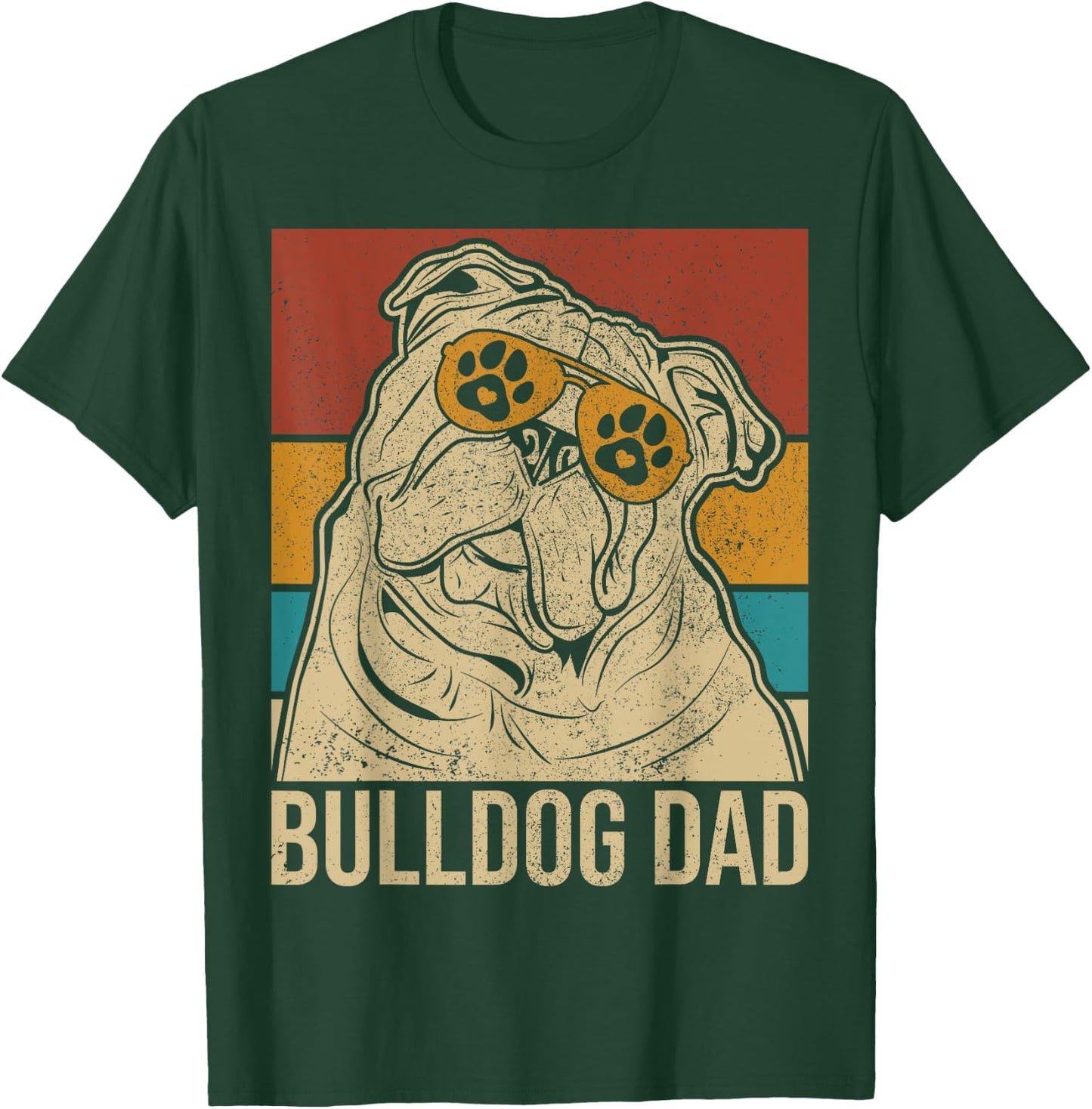 Dog Papa Pet Owner Animal Lover Outfit English Bulldog Dad T-Shirt - T-Shirt | Forest