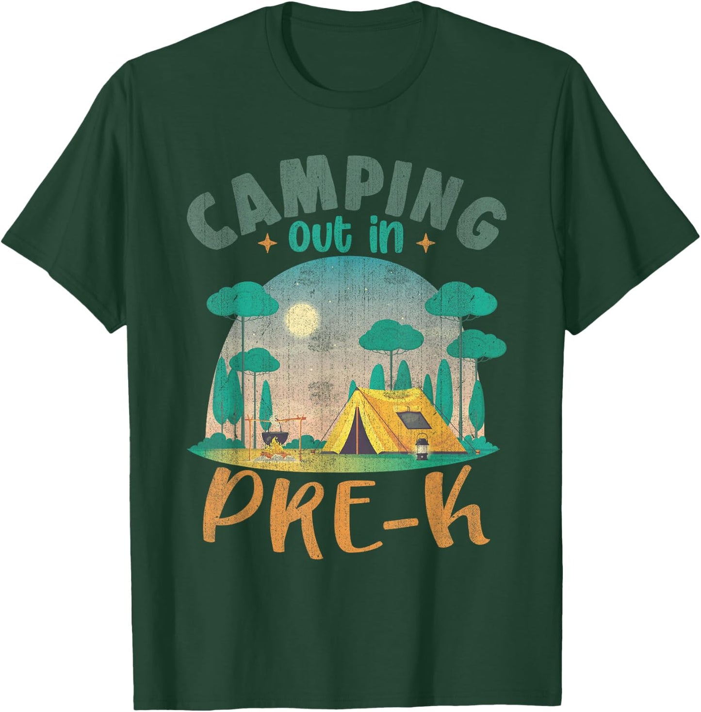 Camping Out In Pre K Funny School T-Shirt - T-Shirt | Forest