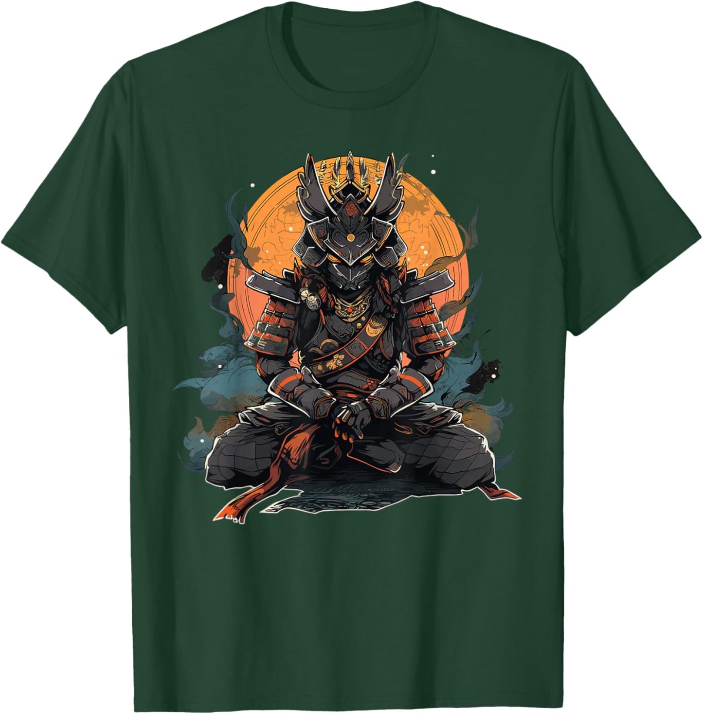 Japanese Art Samurai Vintage Fighter Retro Meditation T-Shirt - T-Shirt | Forest
