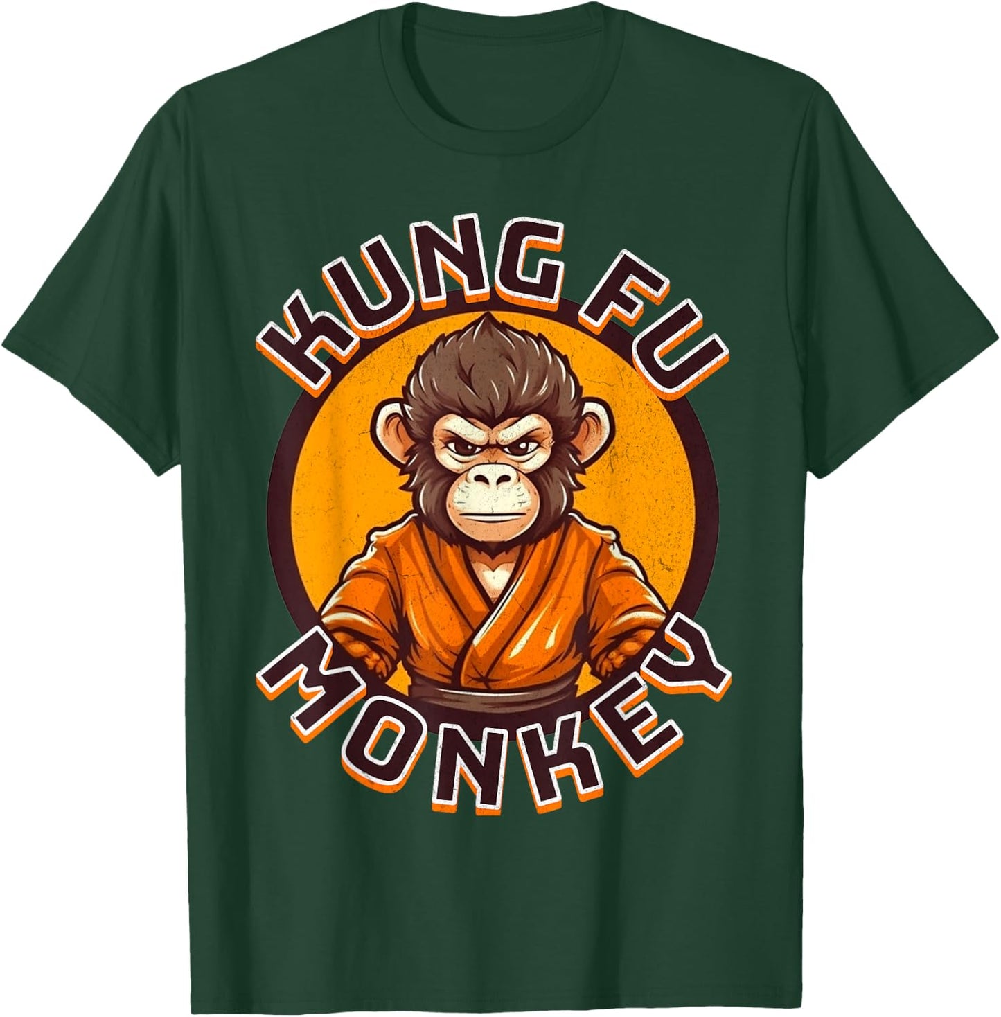 Kung Fu Monkey - Monkey in a Karate GI - Funny Martial Arts T-Shirt - T-Shirt | Forest