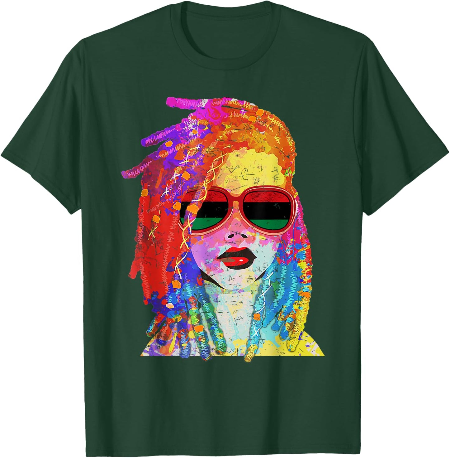 Loc'd Hair Black Queen Afro Woman Melanin Girl Art Small T-Shirt - T-Shirt | Forest