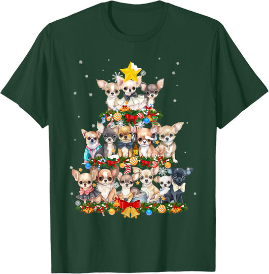 Chihuahua Chihuahueño Christmas Tree T-Shirt - T-Shirt | Forest