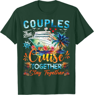 Husband Wife Partners Cruise Matching Dress Co. Couples That Cruise Together Stay Together Adults Black X-Small Classic Fit Short Sleeve T-Shirt - T-Shirt | Forest