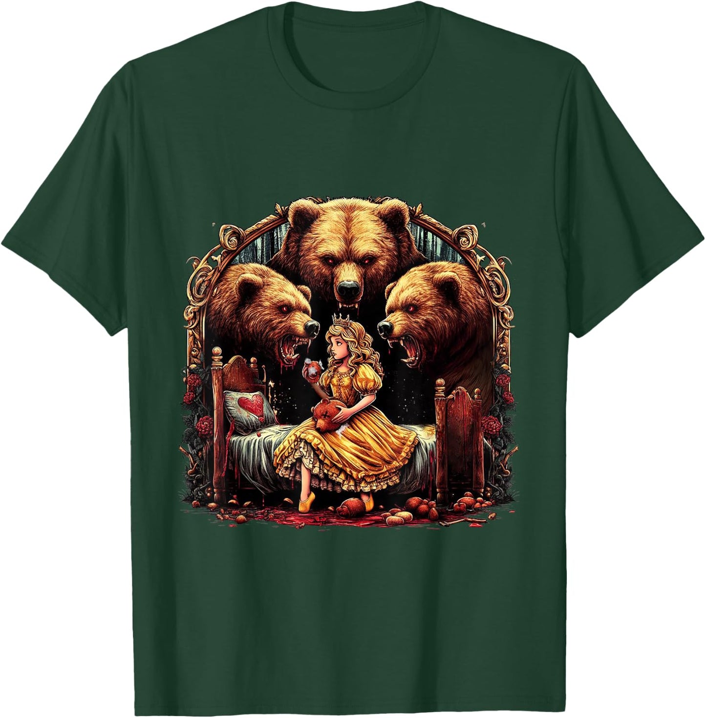 Goldilocks and the Three Bears, Horror Fans Design T-Shirt - T-Shirt | Forest
