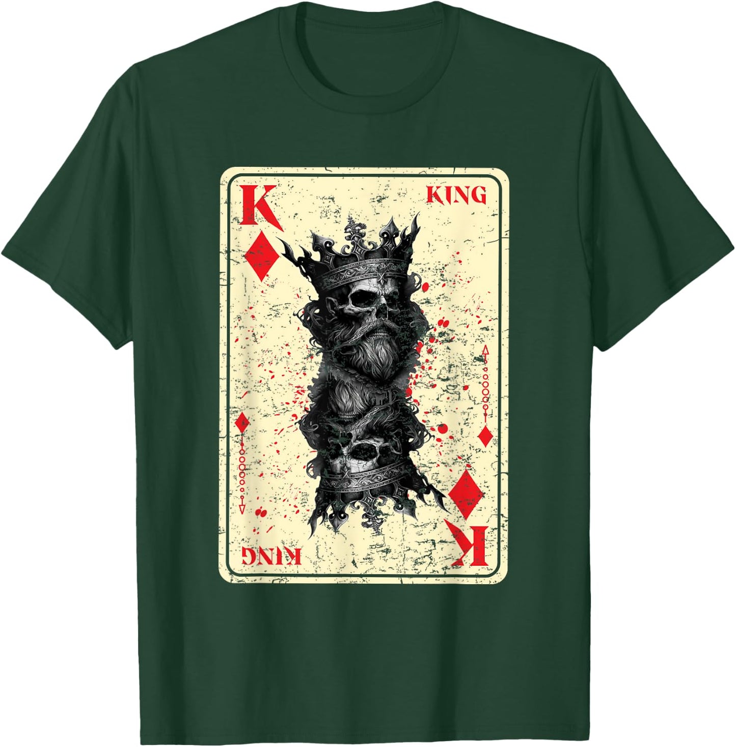 Gothic Card Game Halloween Scary Horror King of Diamonds T-Shirt - T-Shirt | Forest