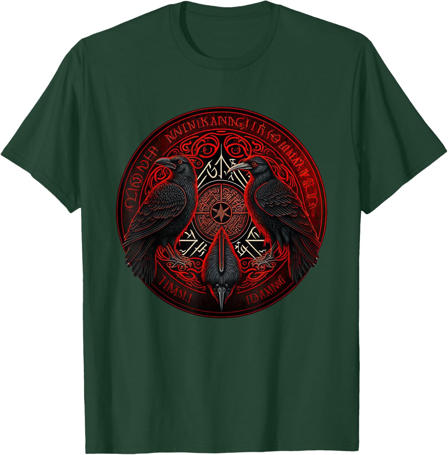 Scandinavian Odin Ravens T-Shirt - T-Shirt | Forest