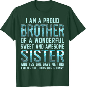 Funny Gifts for Brother from Awesome Sister Birthday T-Shirt - T-Shirt | Forest