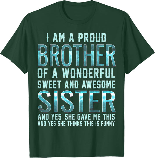 Funny Gifts for Brother from Awesome Sister Birthday T-Shirt - T-Shirt | Forest