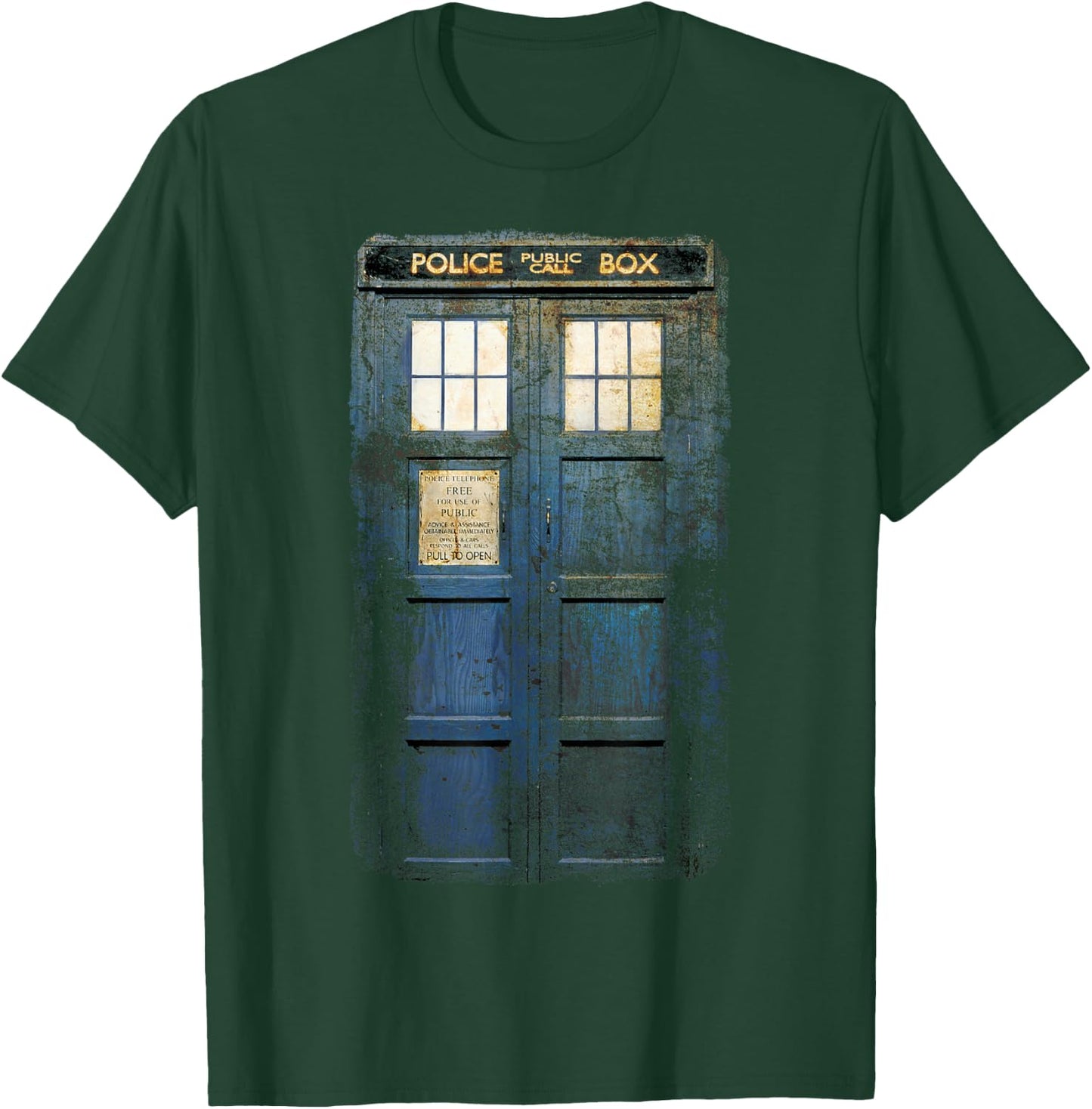 Cosplay Tardis Distressed Time-Traveller Sci-Fan T-Shirt - T-Shirt | Forest