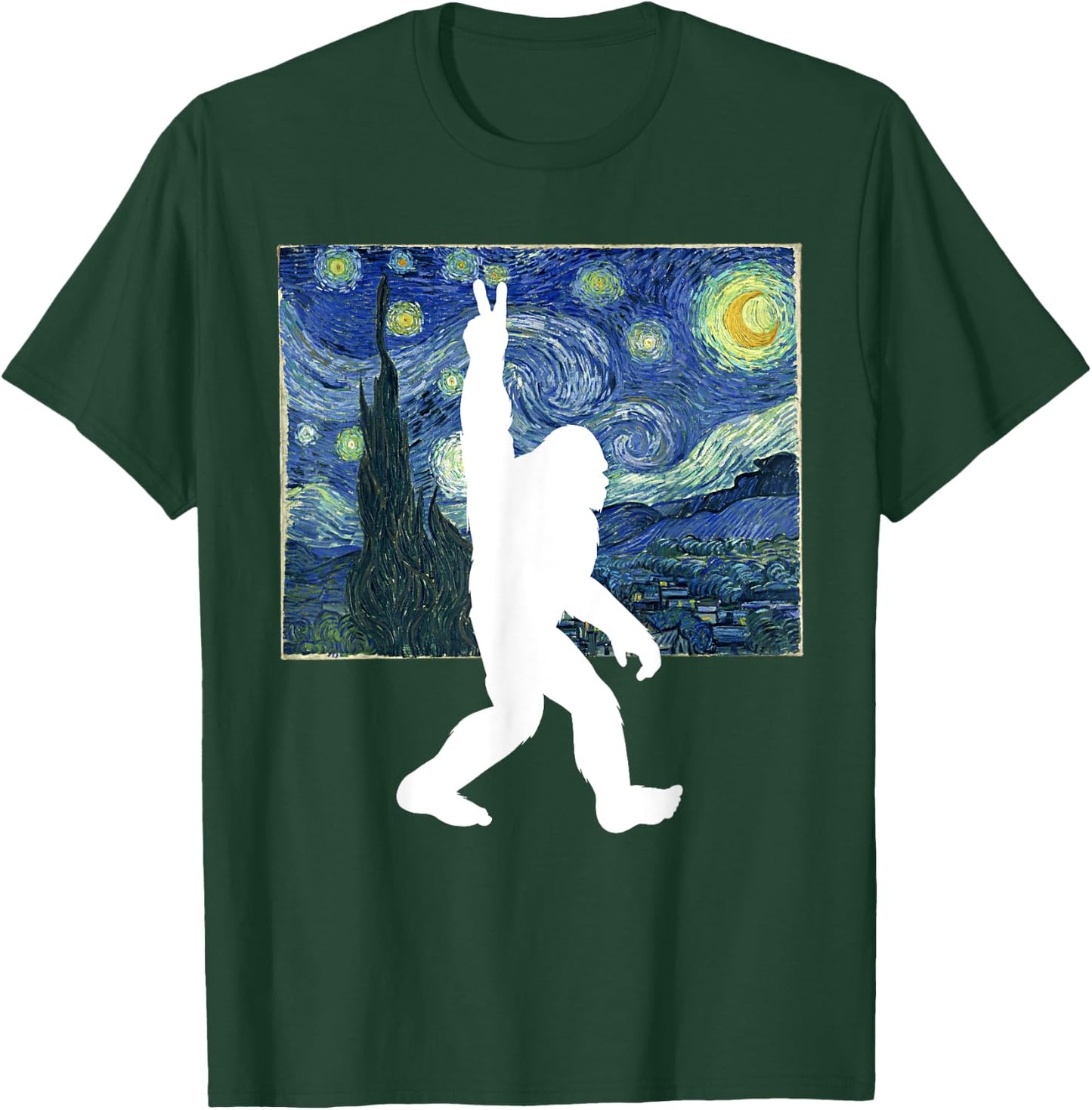 Bigfoot Starry Night T-Shirt - T-Shirt | Forest