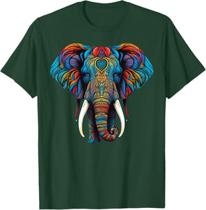 Geometry Elephant Mandala Art T-Shirt - T-Shirt | Forest