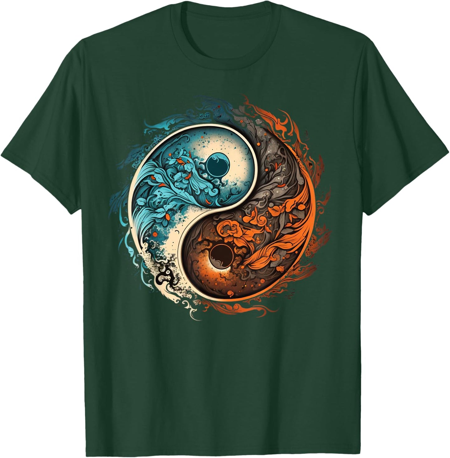 Meditation Taoism Yin Yang Symbol on Zen Taijitu Yin Yang T-Shirt - T-Shirt | Forest