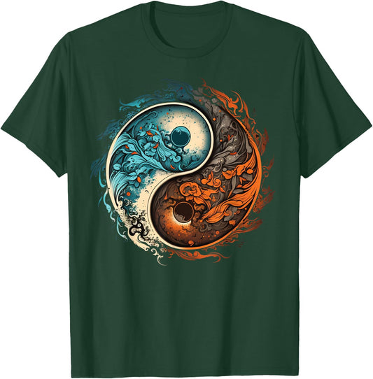 Meditation Taoism Yin Yang Symbol on Zen Taijitu Yin Yang T-Shirt - T-Shirt | Forest