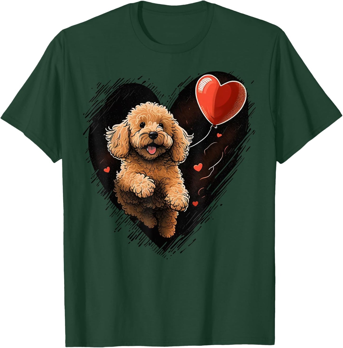 Goldendoodle Heart for Valentines Day on Golden Doodle Lover T-Shirt - T-Shirt | Forest