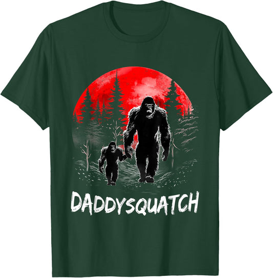 Daddy Squatch Funny Bigfoot Dad Sasquatch Yeti Fathers day T-Shirt - T-Shirt | Forest