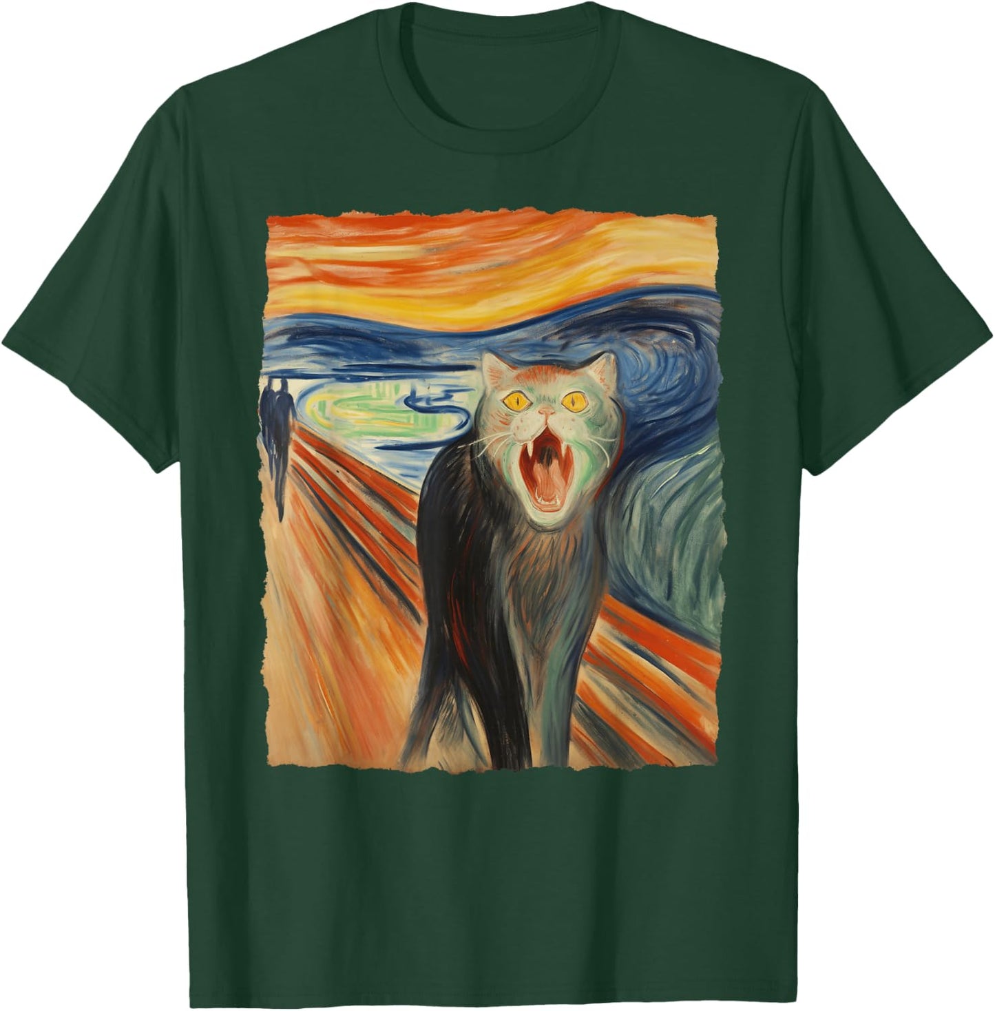 The Scream Cat – Fine Art Painting Funny Kitty Lover T-Shirt - T-Shirt | Forest