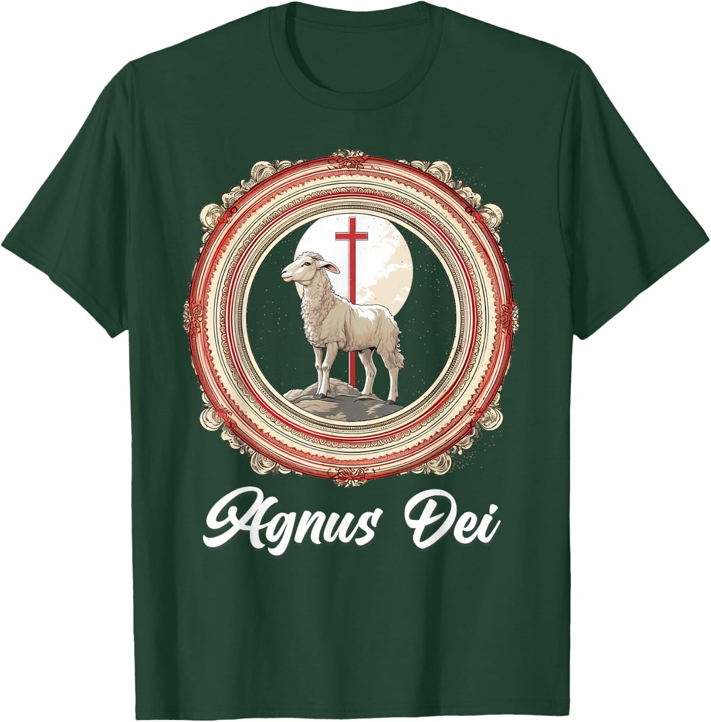Agnus Dei Sanctus Traditional Latin Mass Catholic T-Shirt - T-Shirt | Forest