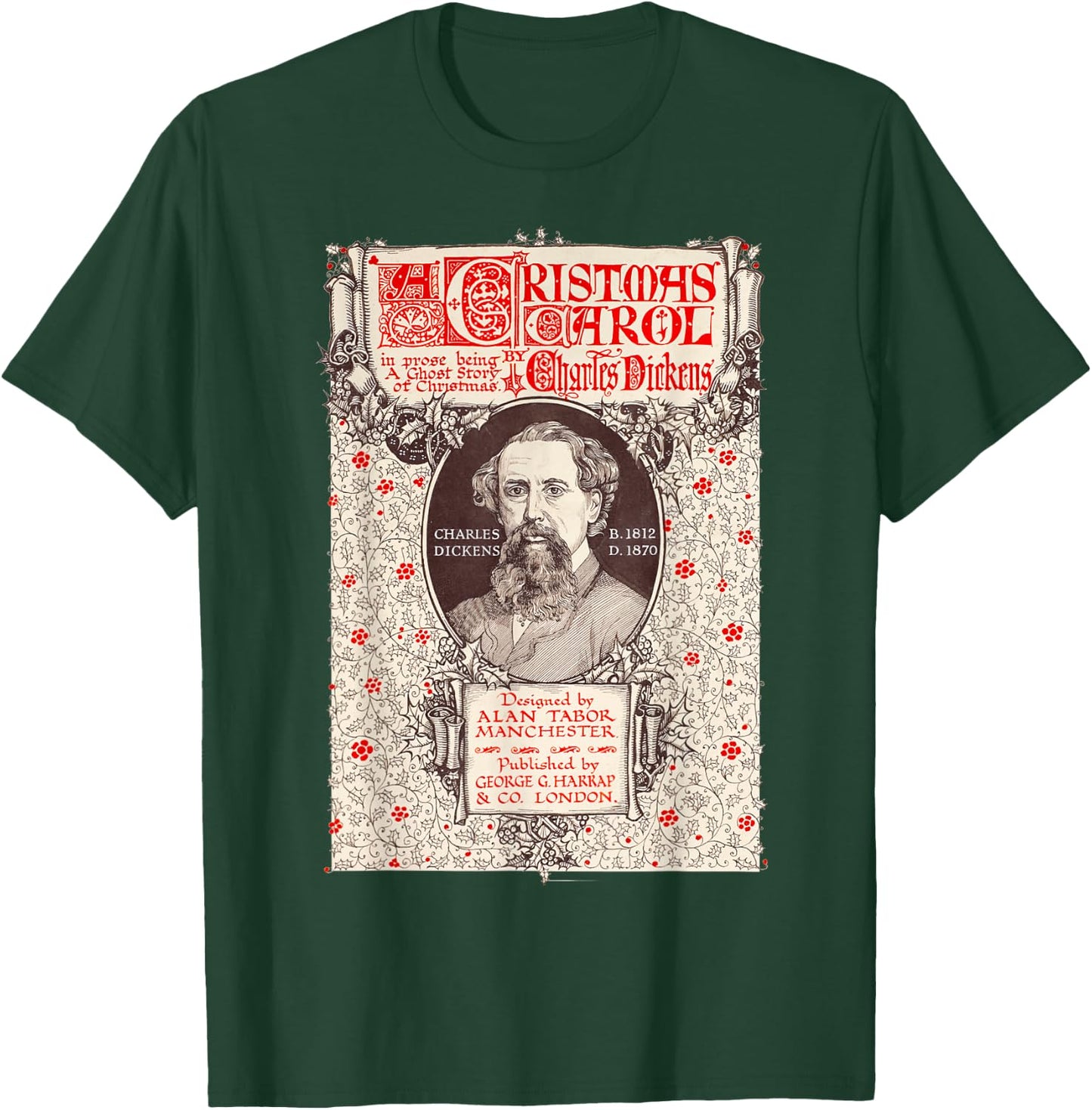 A Christmas Carol Collectors Society Dickens Scrooge Christmas Carol Vintage Black -Adults T-Shirt - T-Shirt | Forest