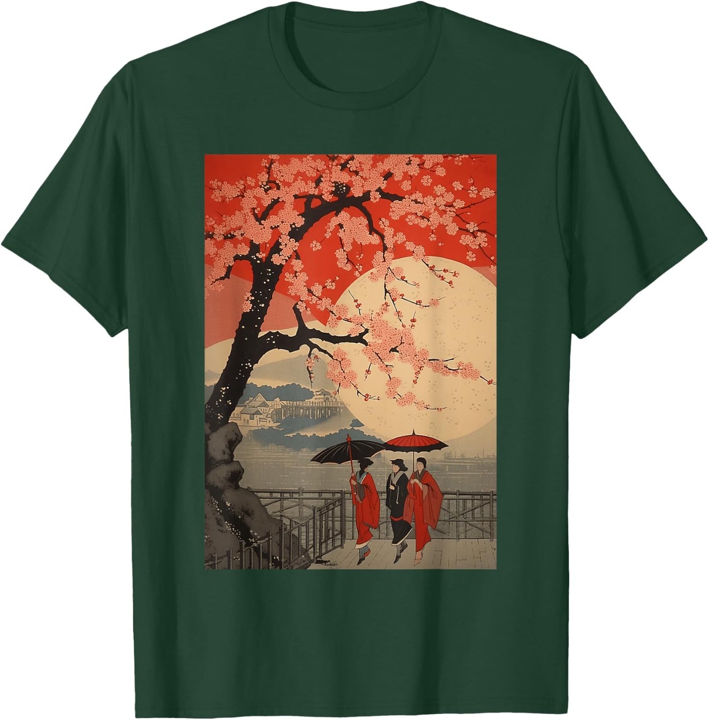 Cherry Blossom Sakura Japanese Graphical Art Sakura T-Shirt - T-Shirt | Forest