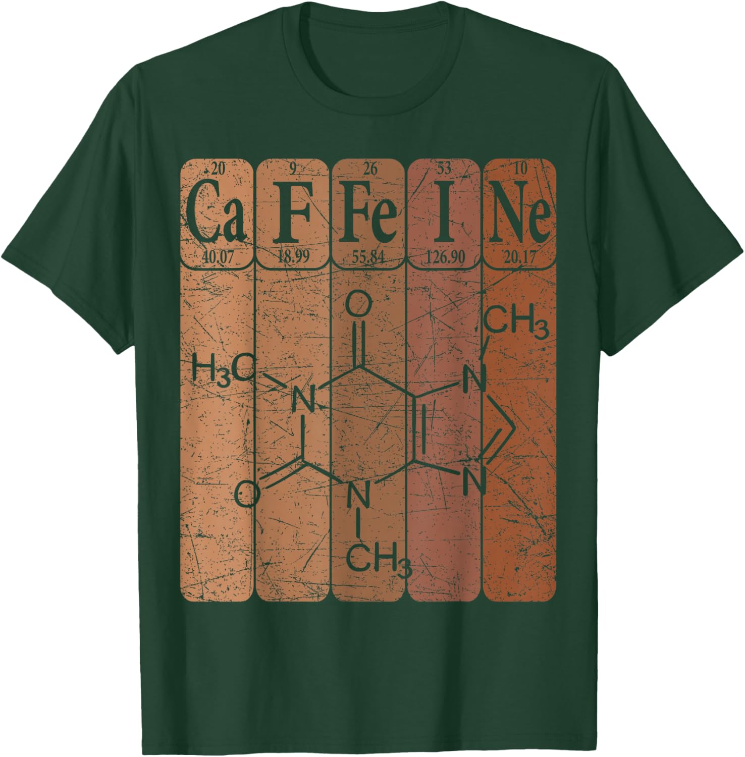 Caffeine Periodic Table Elements Coffeeholic Coffee Lover T-Shirt - T-Shirt | Forest