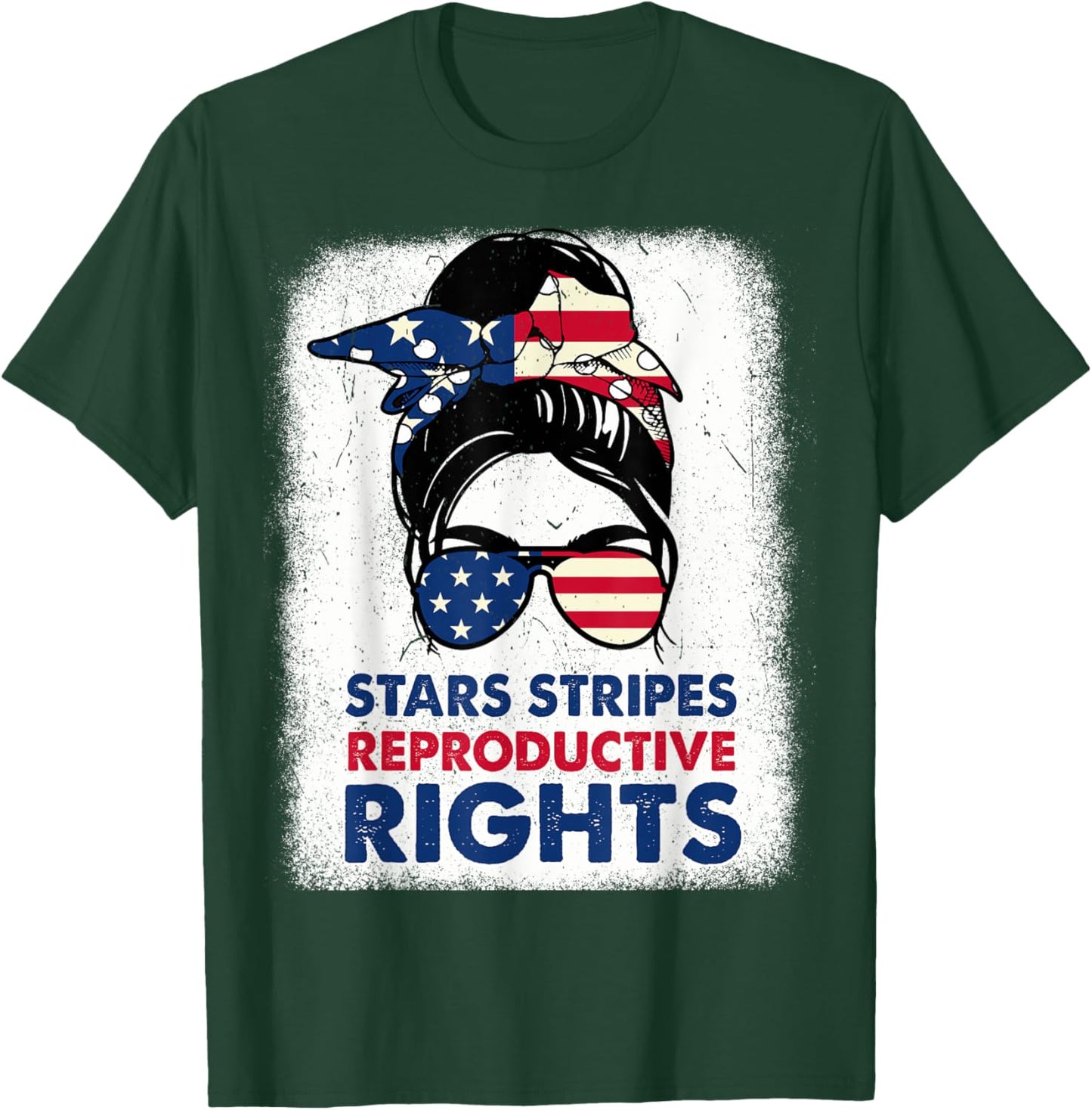 4th Of July Stars Stripes Reproductive Right Patriotic Women T-Shirt - T-Shirt | Forest