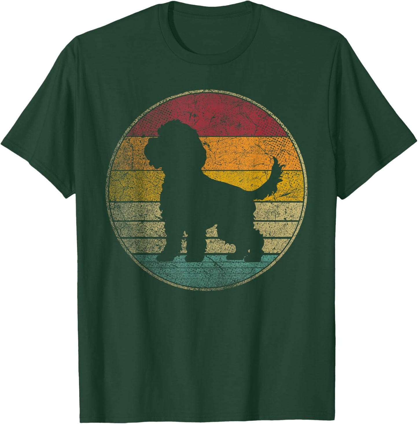 Cockapoo Dog Vintage Silhouette 70s 80s Retro Distressed T-Shirt - T-Shirt | Forest