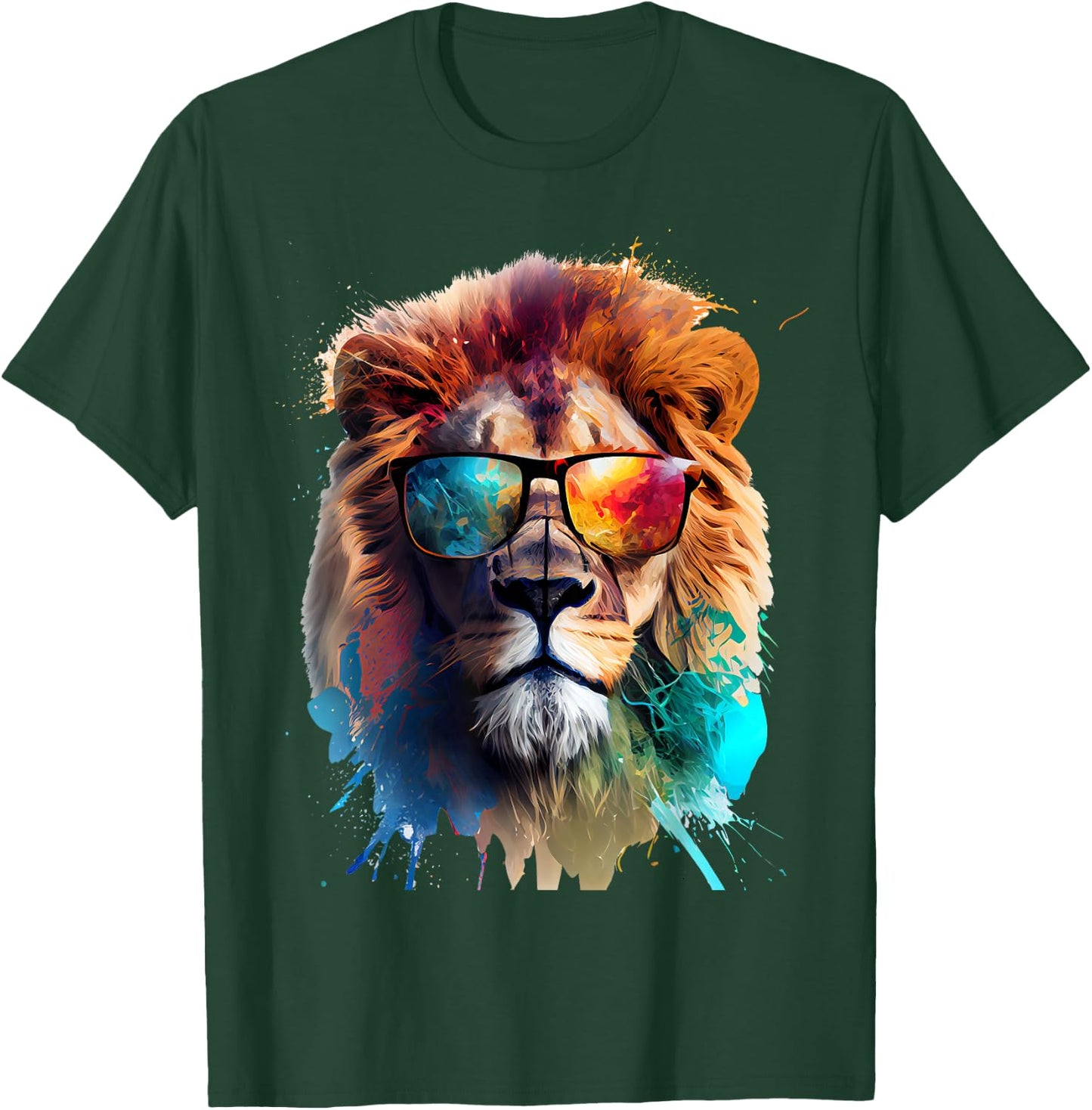 Lion sunglasses favorite animal nature vacationer lions T-Shirt - T-Shirt | Forest