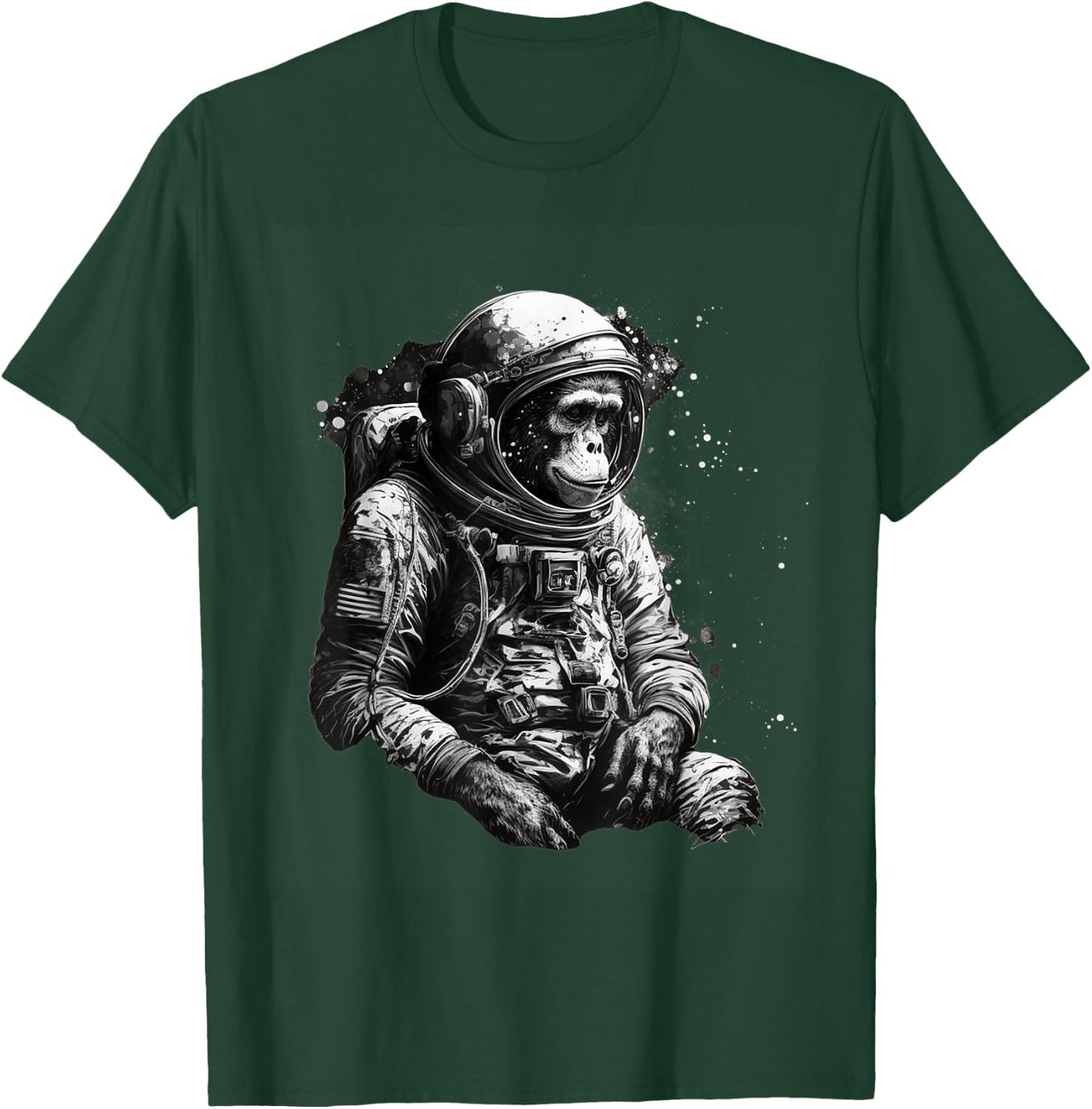 Chimpanzee Space Astronaut Travel Monkey Vintage Design T-Shirt - T-Shirt | Forest